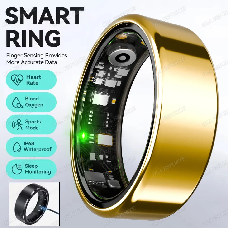 Smart Health Ring — Heart Rate, SpO₂ & Sleep Tracker | IP68 Waterproof