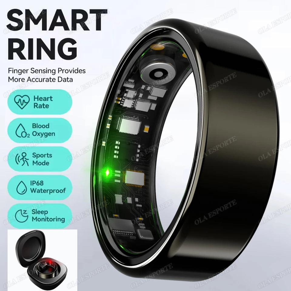 Smart Health Ring — Heart Rate, SpO₂ & Sleep Tracker | IP68 Waterproof