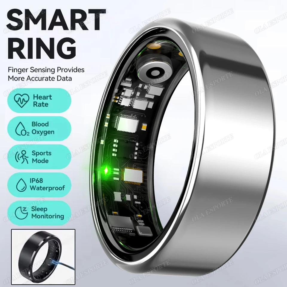 Smart Health Ring — Heart Rate, SpO₂ & Sleep Tracker | IP68 Waterproof