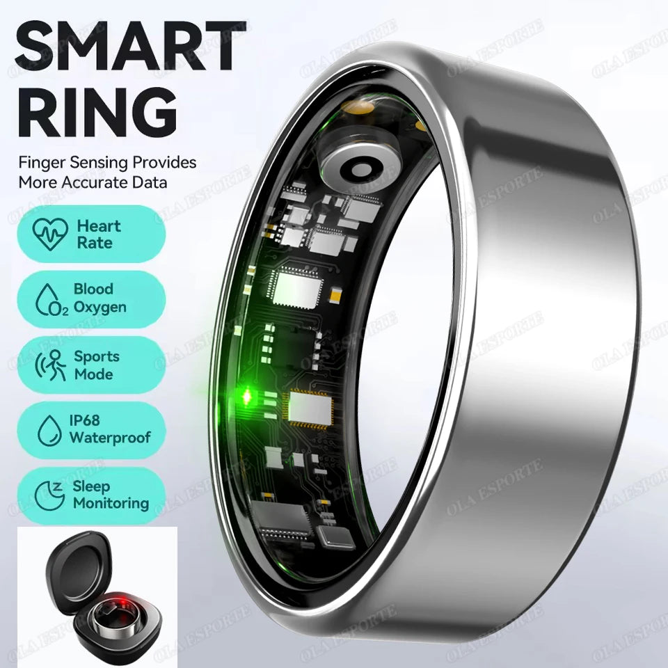 Smart Health Ring — Heart Rate, SpO₂ & Sleep Tracker | IP68 Waterproof