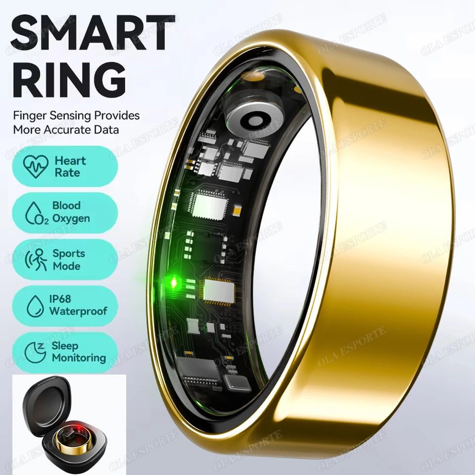 Smart Health Ring — Heart Rate, SpO₂ & Sleep Tracker | IP68 Waterproof