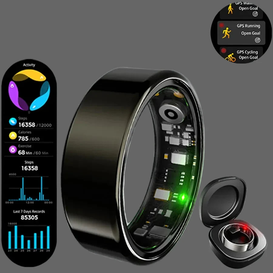 Smart Health Ring — Heart Rate, SpO₂ & Sleep Tracker | IP68 Waterproof