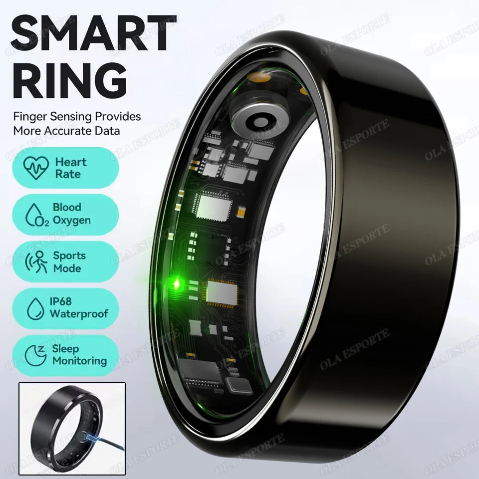 Smart Health Ring — Heart Rate, SpO₂ & Sleep Tracker | IP68 Waterproof