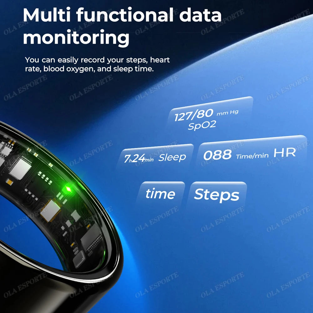 Smart Health Ring — Heart Rate, SpO₂ & Sleep Tracker | IP68 Waterproof